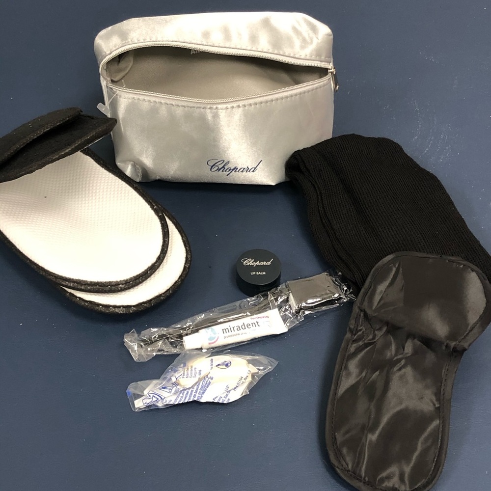 Turkish Airlines Silver Chopard Kit Bag Amenities Amenity Comfort flight…